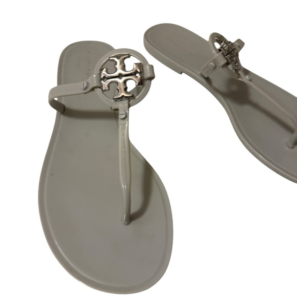 Tory Burch Mini Miller Jelly Thong (River Rock - Silver, size 9 /excellent - Picture 3 of 11